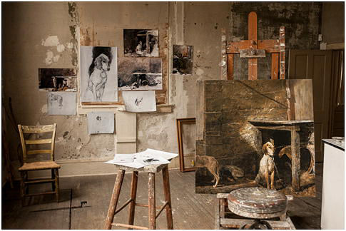 Wyeths studio arranged as it was left before he passed away