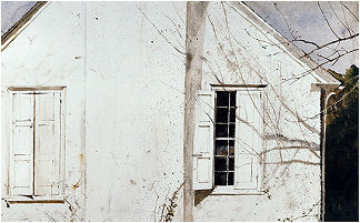 OPEN SHUTTER, STUDY FOR MY STUDIO, 1974 watercolor (c) Andrew Wyeth